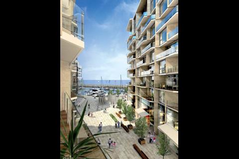 Castle Quays, St Helier, Jersey - Avenue view from third floor to the Marina - SOM London